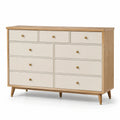 Schubladenschrank aus Eichenholz und MDF mit 9 Schubladen