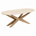 Esstisch oval Travertin MDF 180x90x75 cm Beige